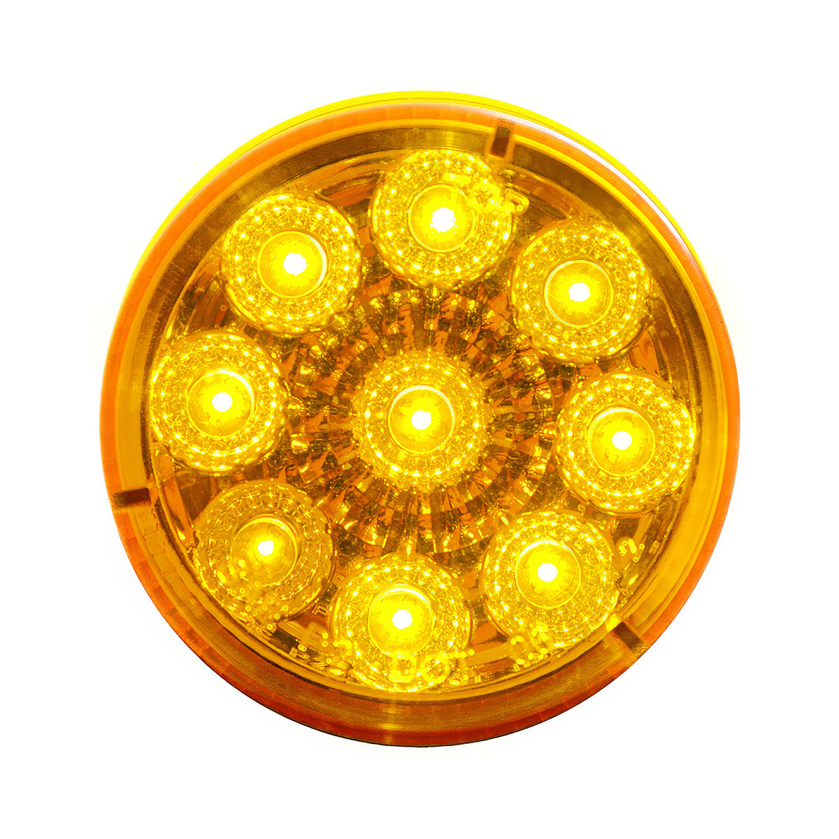 9 LED 2" Round Reflector Light (Clearance/Marker) - Amber LED/Amber Lens (Bulk) - Thumbnail 7