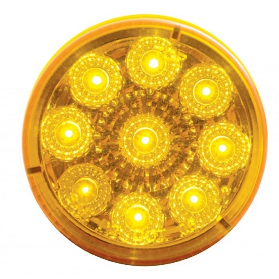 9 LED 2" Round Reflector Light Kit (Clearance/Marker) - Amber LED/Amber Lens - Thumbnail 2
