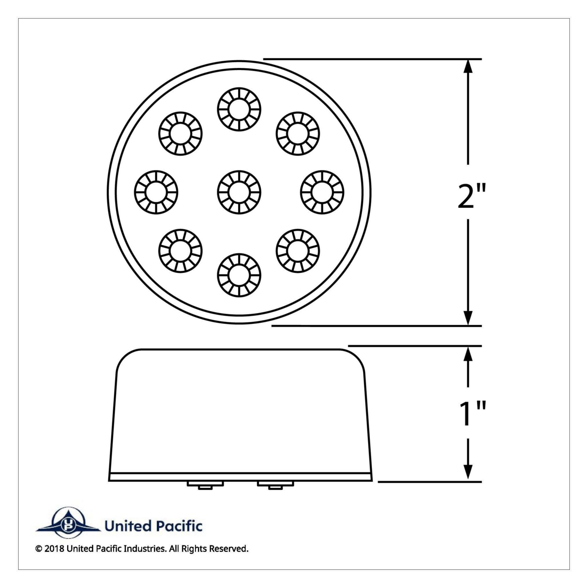9 LED 2" Round Reflector Light Kit (Clearance/Marker) - Red LED/Red Lens - Thumbnail 6