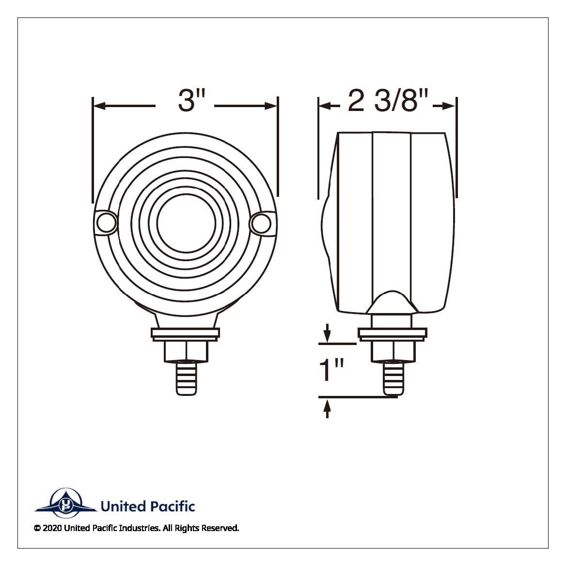 15 LED 3" Single Face Light - Amber LED/Clear Lens - Thumbnail 3