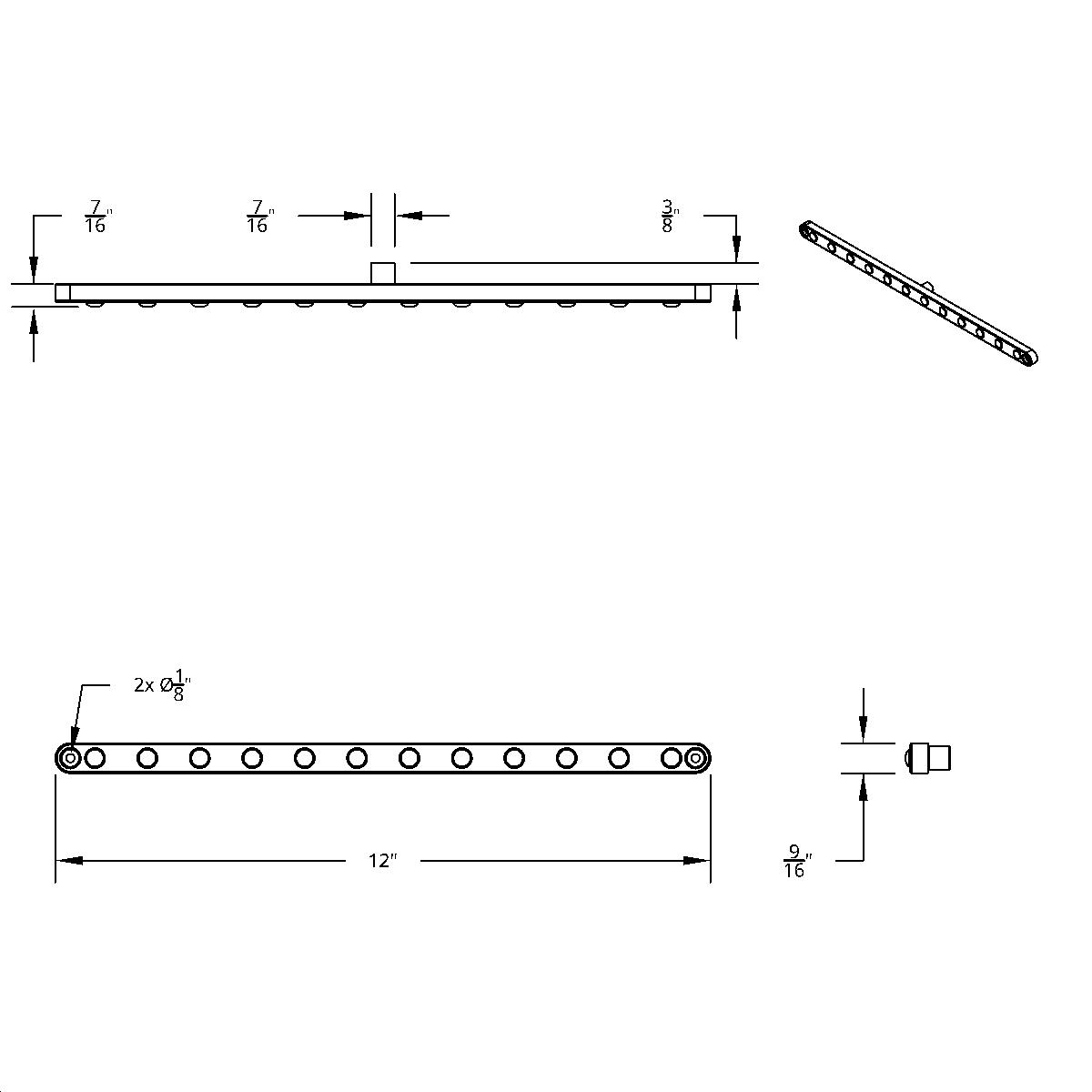 12 LED 12" Ultra Slim Light Bar Only (Stop, Turn & Tail) - Red LED/Red Lens (Bulk) - Thumbnail 3