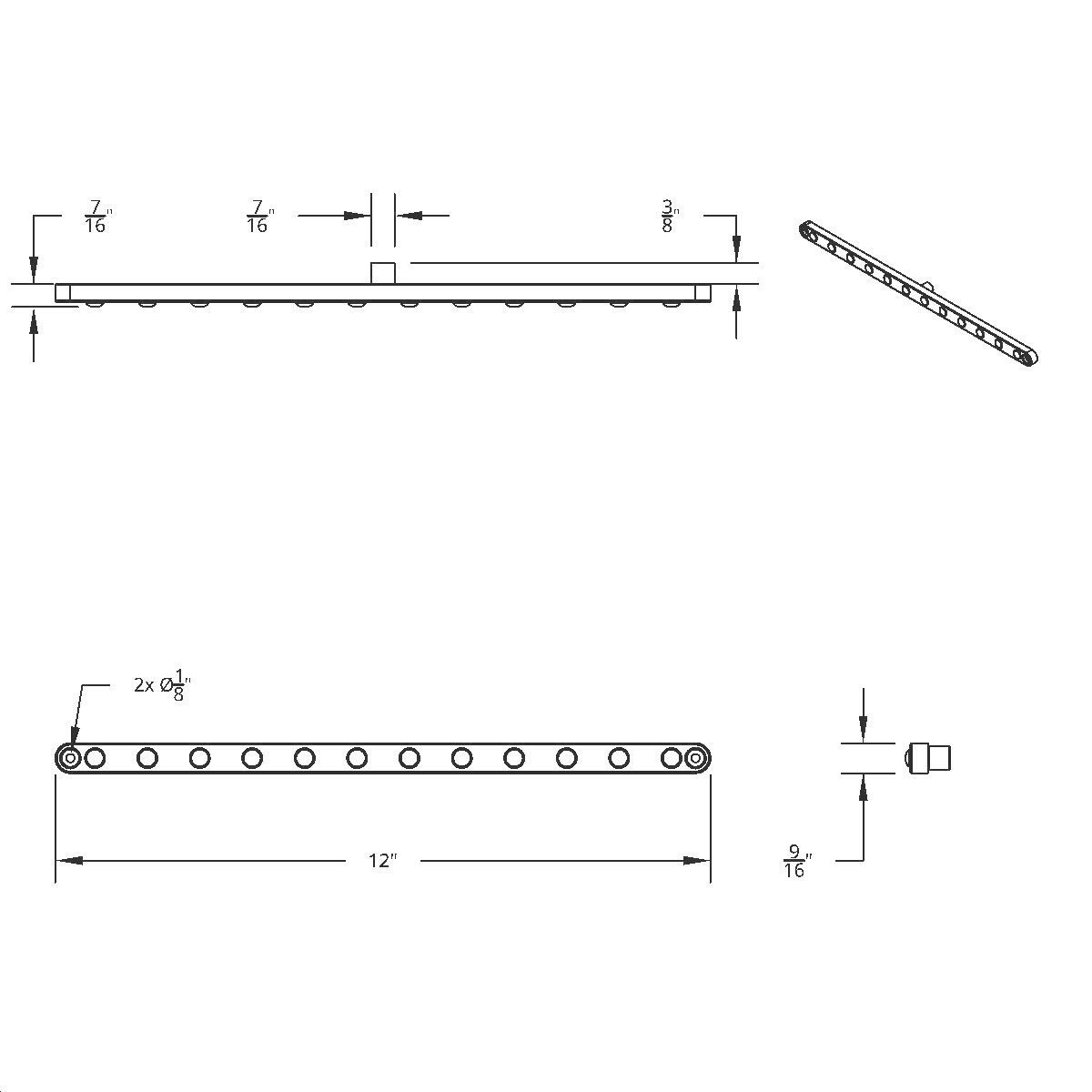 12 LED 12" Ultra Slim Light Bar Only (Stop, Turn & Tail) - Red LED/Clear Lens (Bulk) - Thumbnail 2