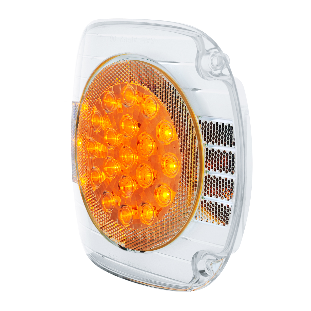 22 LED Turn Signal Light For 1996-2010 Freightliner Century - Amber LED/Clear Lens - Thumbnail 3