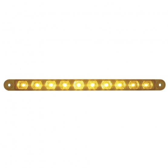 10 LED 9" Turn Signal Light Bar - Amber LED/Amber Lens (Bulk)