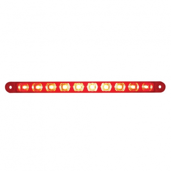 10 LED 9" Light Bar (Stop, Turn & Tail) - Red LED/Red Lens