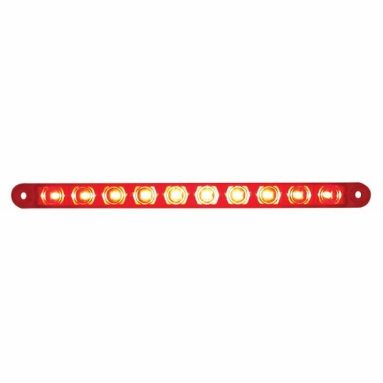 10 LED 9" Light Bar (Stop, Turn & Tail) - Red LED/Red Lens (Bulk)