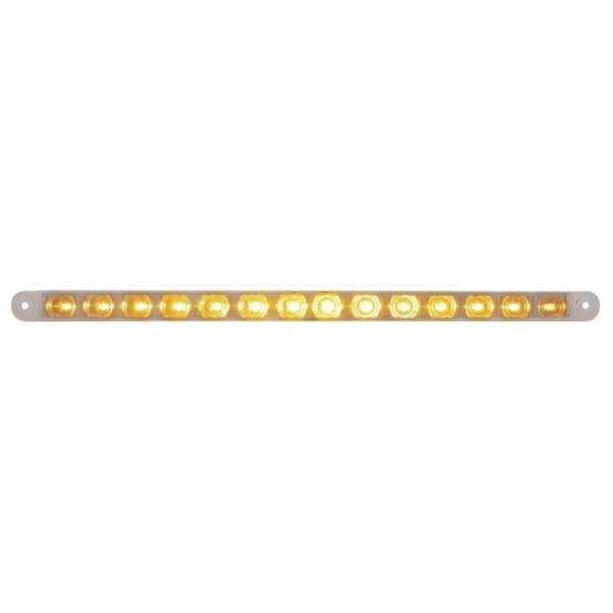 14 LED 12" Turn Signal Light Bar - Amber LED/Clear Lens