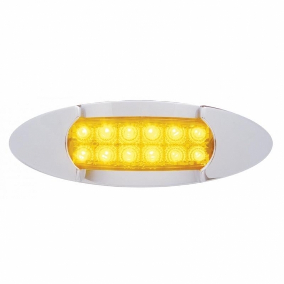 12 LED Maverick Light (Clearance/Marker) With Reflector - Amber LED/Amber Lens