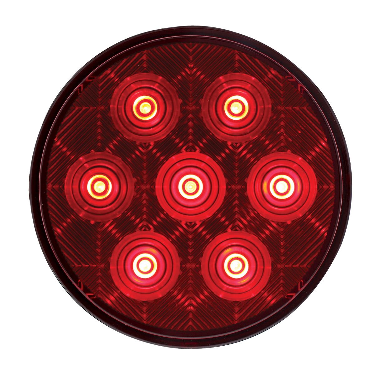 7 LED 4" Round Competition Series Light (Stop, Turn & Tail) - Red LED/Red Lens