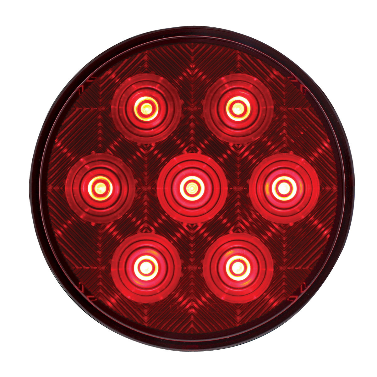 7 LED 4" Round Competition Series Light (Stop, Turn & Tail) - Red LED/Red Lens - Thumbnail 8