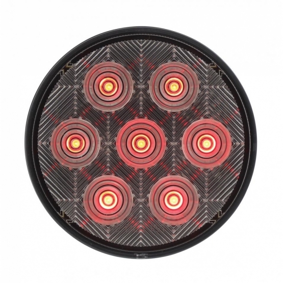 7 LED 4" Round Competition Series Light (Stop, Turn & Tail) - Red LED/Clear Lens