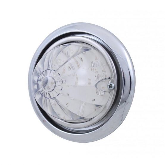 Front Bumper Light With 17 Amber LED Dual Function Watermelon Light For Freightliner Columbia - Clear Lens