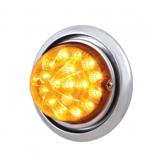 Front Bumper Light With 17 Amber LED Reflector Light For Freightliner Columbia - Amber Lens