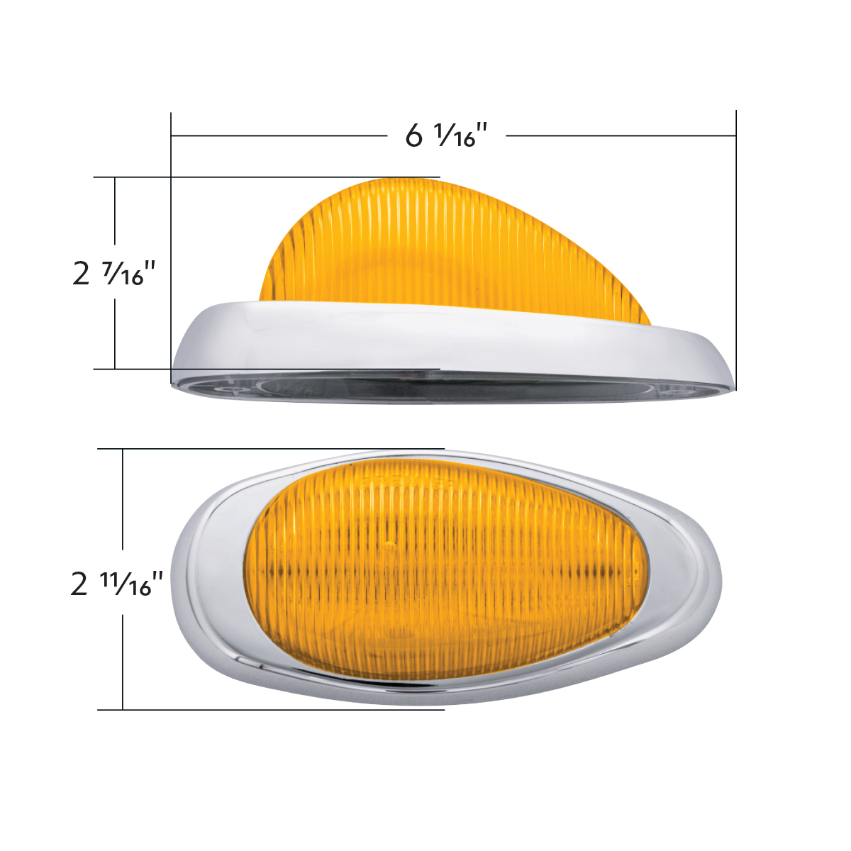 15 LED Sleeper Light With Bezel For Freightliner (Clearance/Marker) - Amber LED/Amber Lens (Pair) - Thumbnail 9