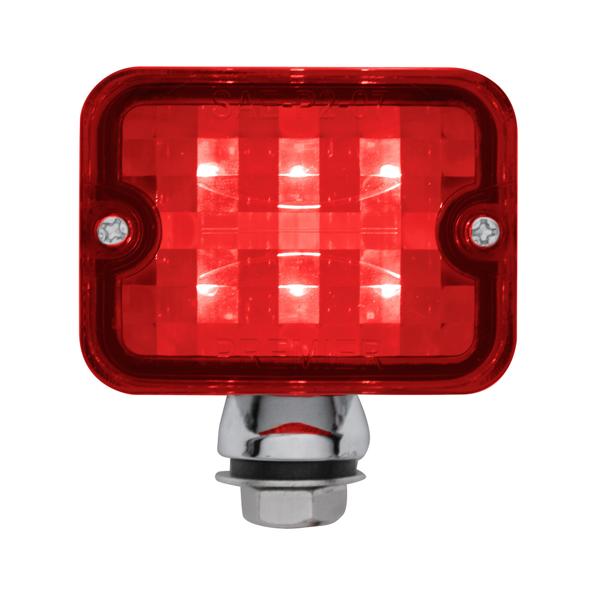 6 LED Medium Rod Light - Red LED/Red Lens - Thumbnail 3