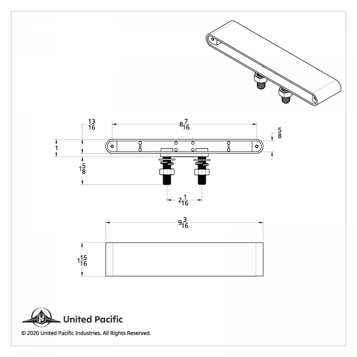 9" Double Face Pedestal Light Bar Housing Only (Bulk) - Thumbnail 2