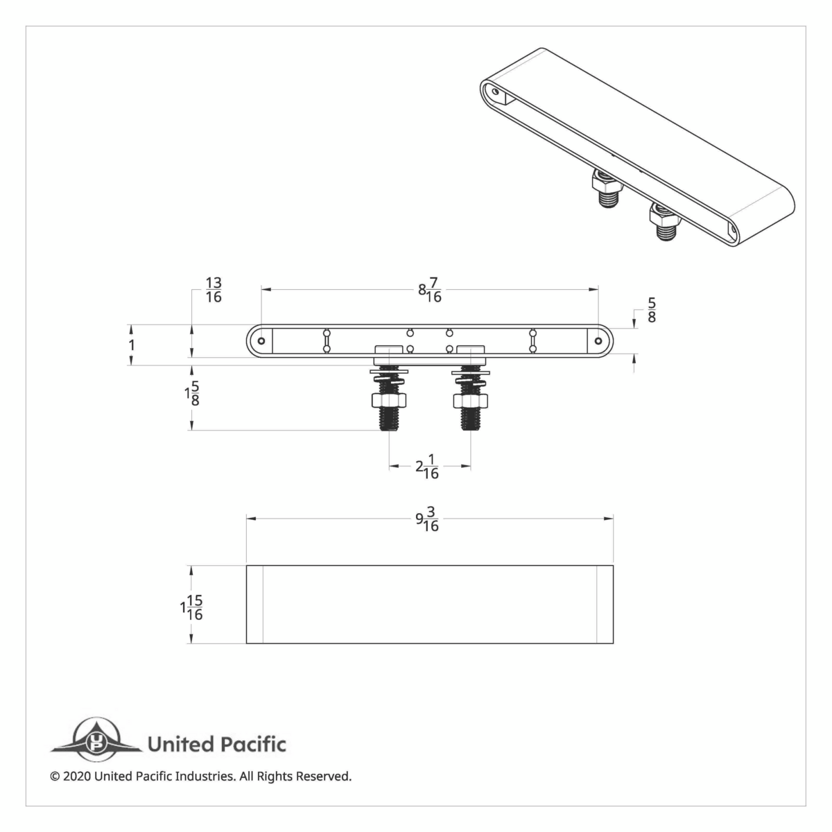 9" Double Face Pedestal Light Bar Housing Only (Bulk) - Thumbnail 3
