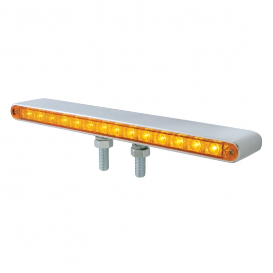 28 LED 12" Double Face Light Bar - Amber & Red LED/Amber & Red Lens