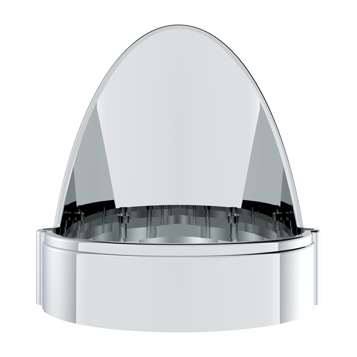 Chrome LED Light Flush Mount Base With Visor For Grakon 1000 Style Lights (Bulk) - Thumbnail 3