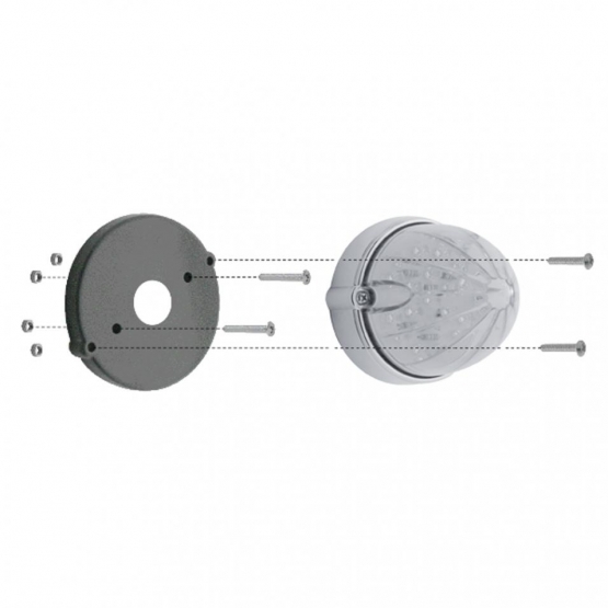 Chrome LED Light Flush Mount Base For Grakon 1000 Style Lights (Bulk) - Thumbnail 2