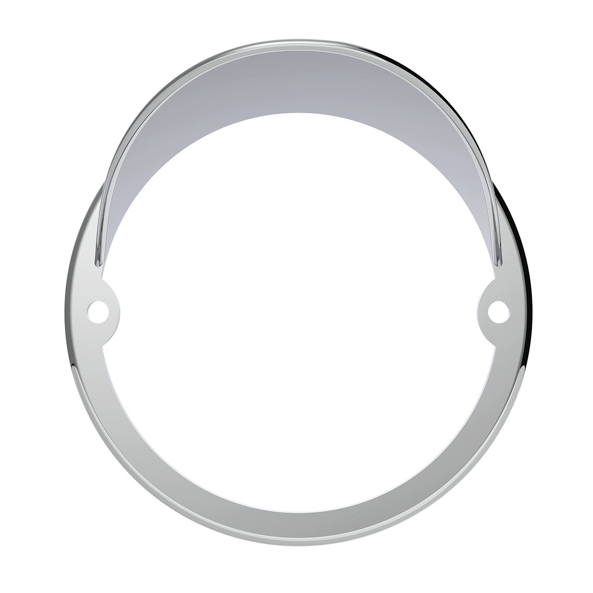 Chrome LED Light Flush Mount Base With Visor (Bulk) - Thumbnail 2