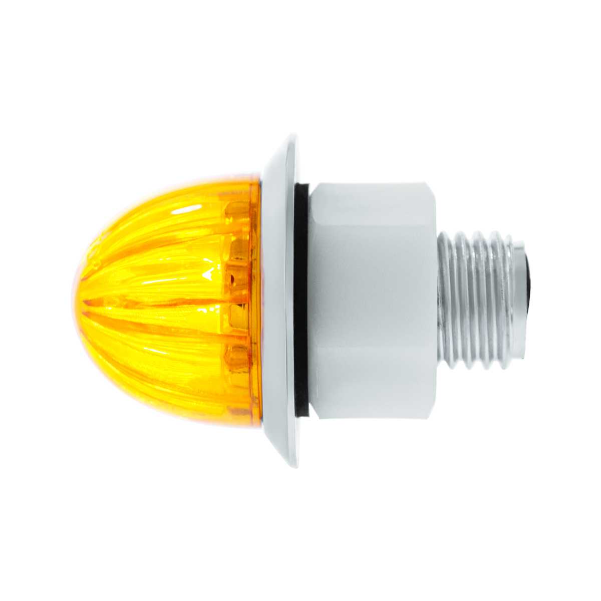 2 LED Dual Function 1-1/8" Watermelon Light (Clearance/Marker) - Amber LED/Amber Lens - Thumbnail 4