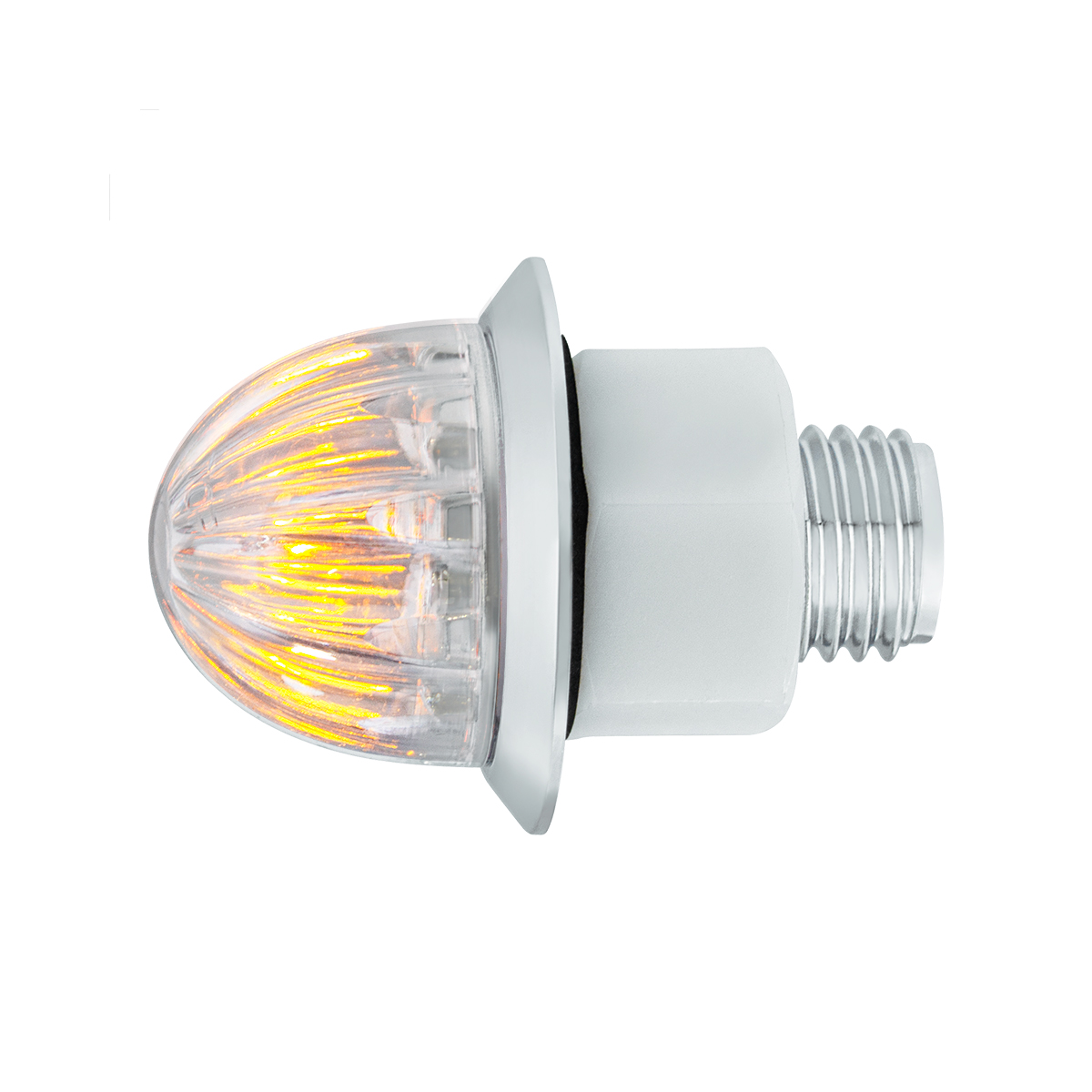 2 LED Dual Function 1-1/8" Watermelon Light (Clearance/Marker) - Amber LED/Clear Lens - Thumbnail 4