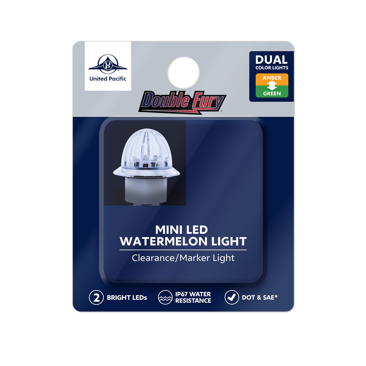 4 LED 1-1/8" Watermelon Double Fury Light With Clear Lens (Clearance/Marker) - Amber & Green LED - Thumbnail 14