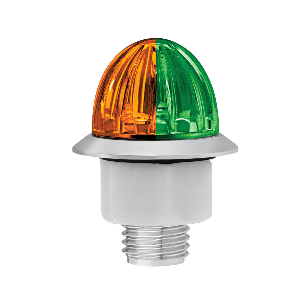 4 LED 1-1/8" Watermelon Double Fury Light With Clear Lens (Clearance/Marker) - Amber & Green LED - Thumbnail 5