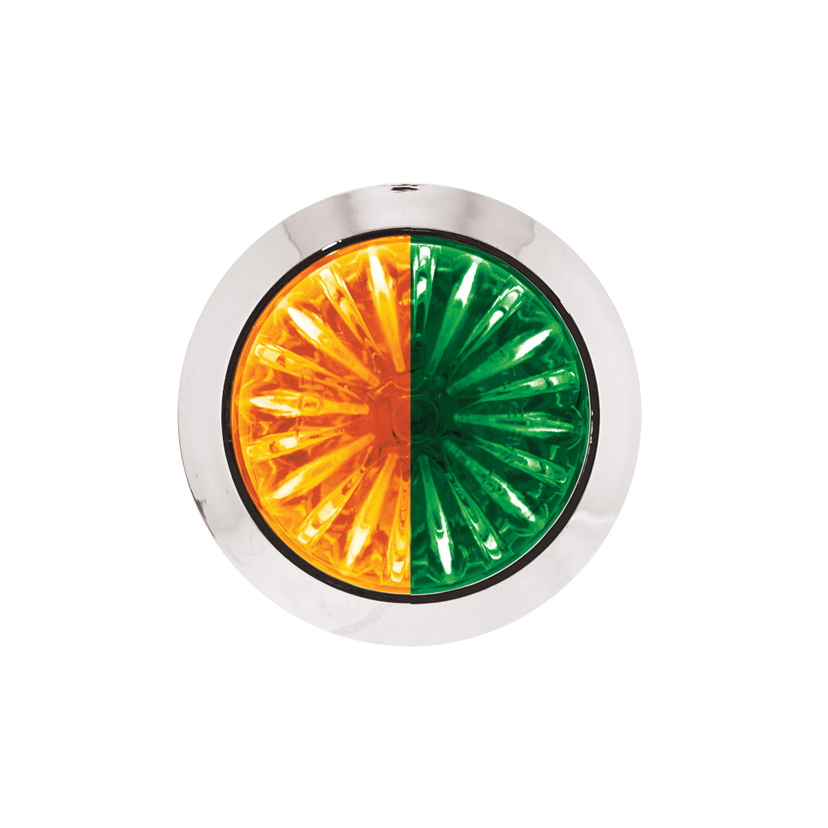 4 LED 1-1/8" Watermelon Double Fury Light With Clear Lens (Clearance/Marker) - Amber & Green LED - Thumbnail 9