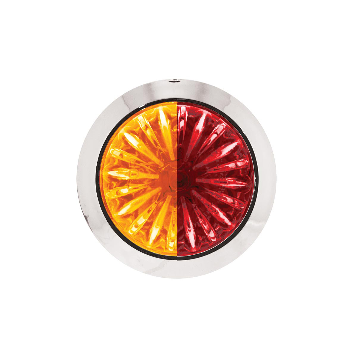 4 LED 1-1/8" Watermelon Double Fury Light With Clear Lens (Clearance/Marker) - Amber & Red LED - Thumbnail 9