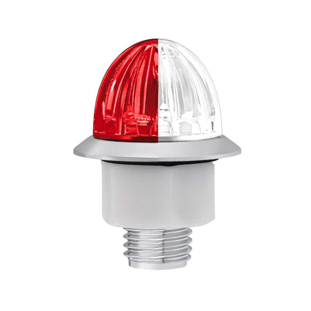 4 LED 1-1/8" Watermelon Double Fury Light With Clear Lens (Clearance/Marker) - Red & White LED - Thumbnail 5