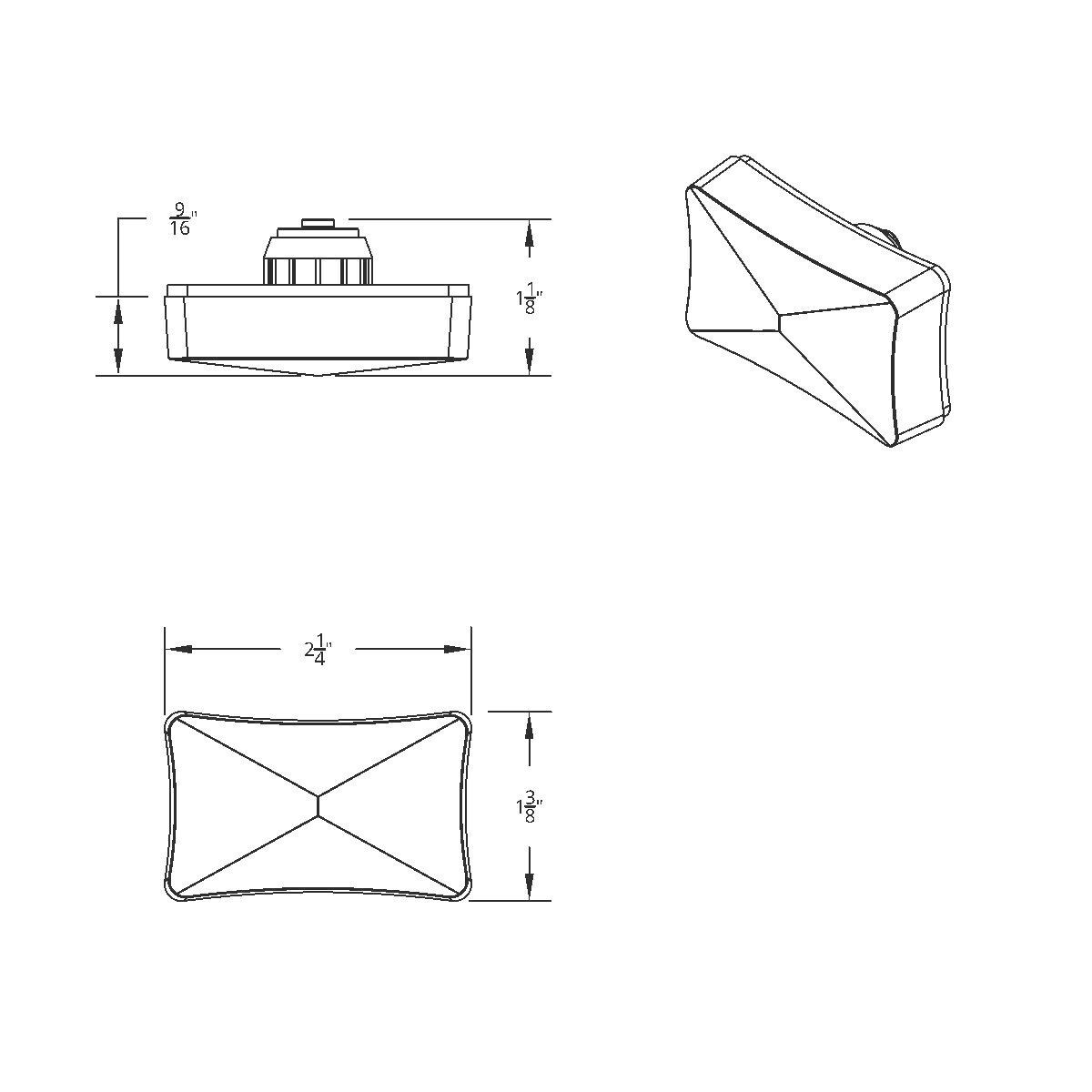 3 LED Rectangular Clearance/Marker Light-Amber LED/Amber Lens - Thumbnail 11