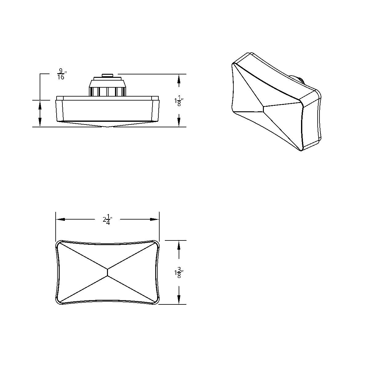 3 LED Rectangular Auxiliary Light-White LED/Clear Lens - Thumbnail 11