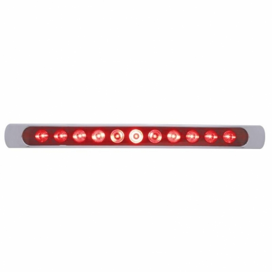 11 LED 17" Light Bar (Stop, Turn & Tail) With Chrome Bezel - Red LED/Red Lens