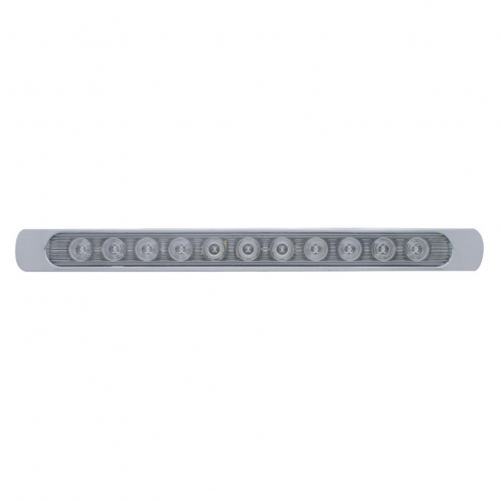 11 LED 17" Light Bar (Stop, Turn & Tail) With Chrome Bezel - Red LED/Clear Lens