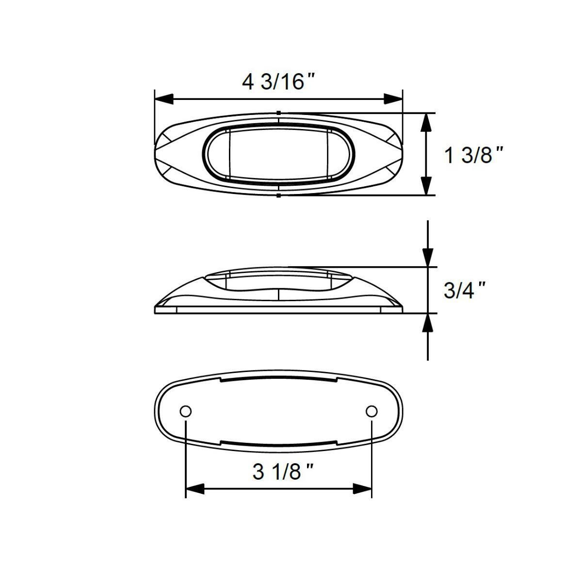 4-3/16" Wide 3 LED ViperEye Light (Clearance/Marker) - Red LED/Red Lens - Thumbnail 7