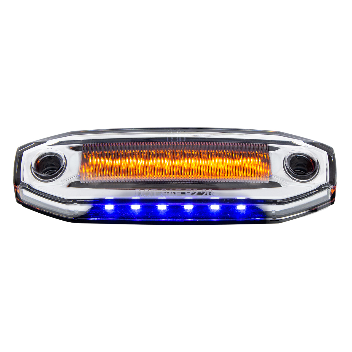 6 Amber LED Light (Clearance/Marker) With 6 Blue LED Side Ditch Light - Thumbnail 3