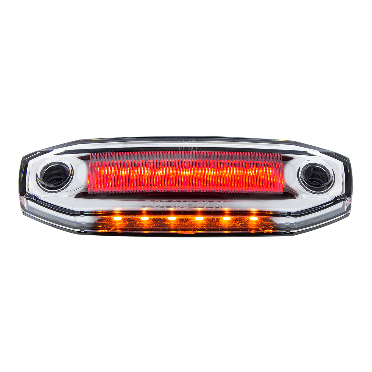 6 Red LED Light (Clearance/Marker) With 6 Amber LED Side Ditch Light - Thumbnail 3