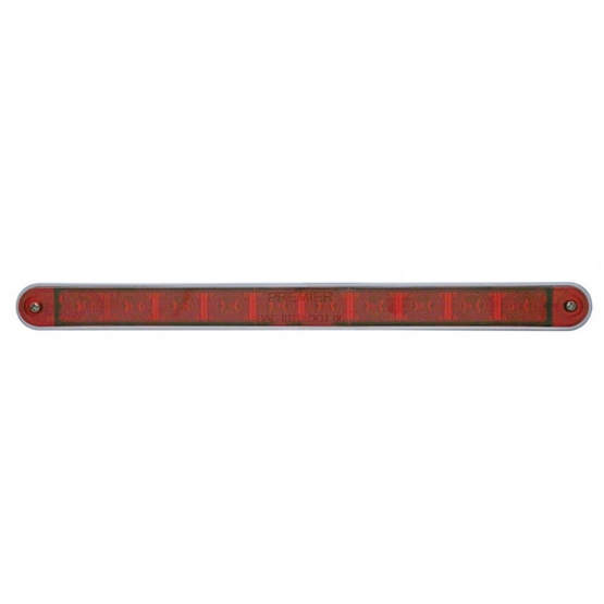 10 LED 9" Light Bar With Bezel (Stop, Turn & Tail) - Red LED/Red Lens - Thumbnail 2