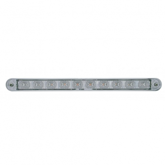 10 LED 9" Light Bar With Bezel (Stop, Turn & Tail) - Red LED/Clear Lens
