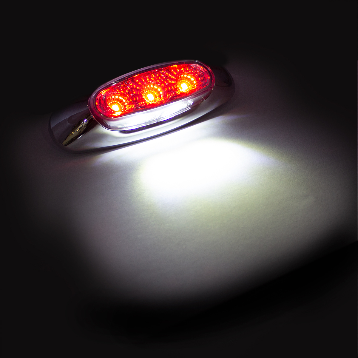 5 LED Reflector Light (Auxiliary/Utility) With Side Ditch Light -Red LED/Clear Lens (Card) - Thumbnail 3