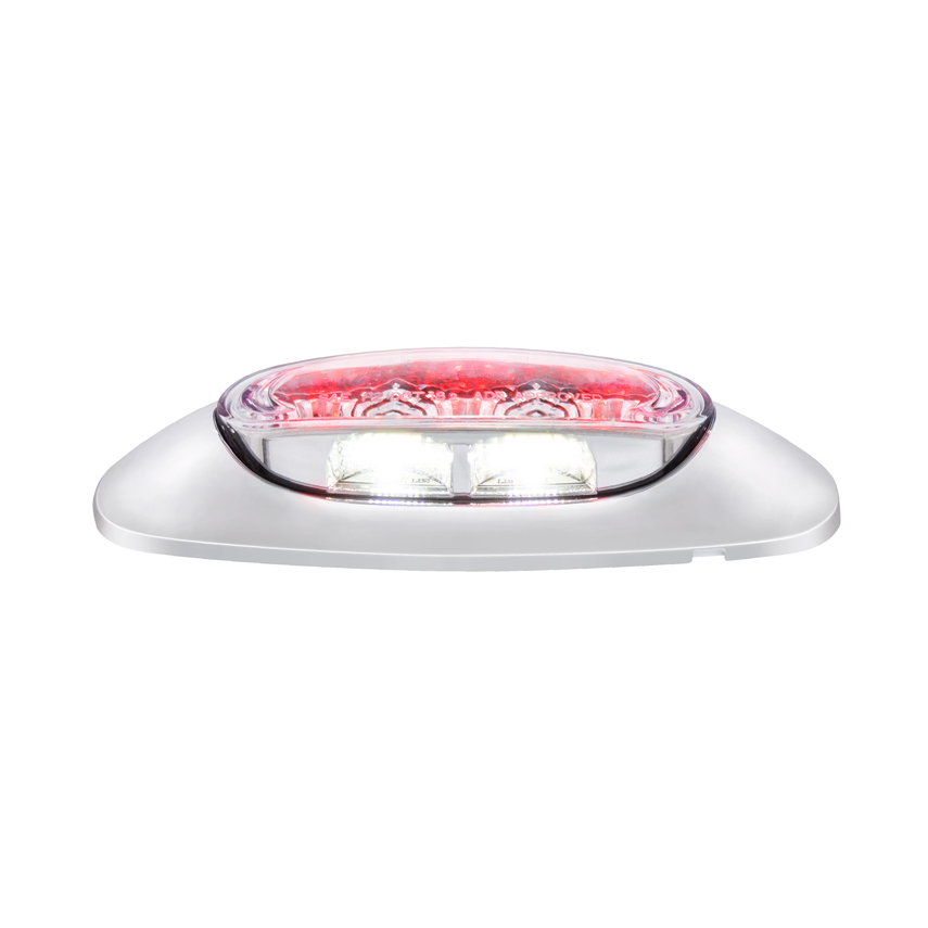 5 LED Reflector Light (Auxiliary/Utility) With Side Ditch Light -Red LED/Clear Lens (Bulk) - Thumbnail 4