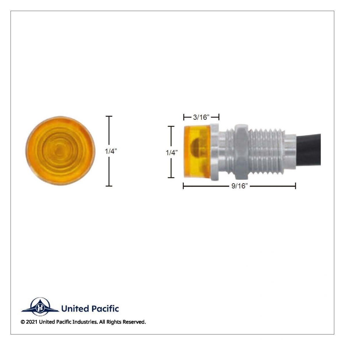 Single LED Indicator Light - Amber - Thumbnail 5