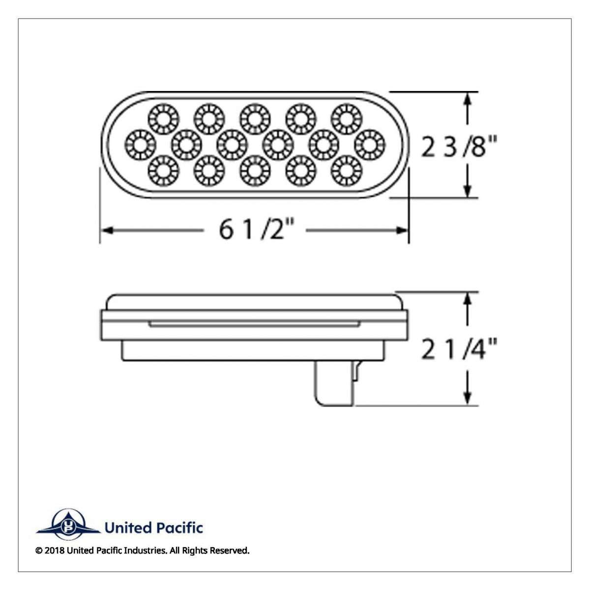 16 LED 6" Oval Reflector Turn Signal Light - Amber LED/Amber Lens - Thumbnail 4