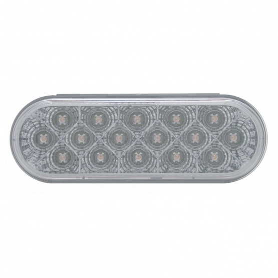 16 LED 6" Oval Reflector Turn Signal Light - Amber LED/Clear Lens