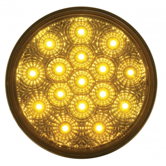 16 LED 4" Reflector Turn Signal Light - Amber LED/Amber Lens