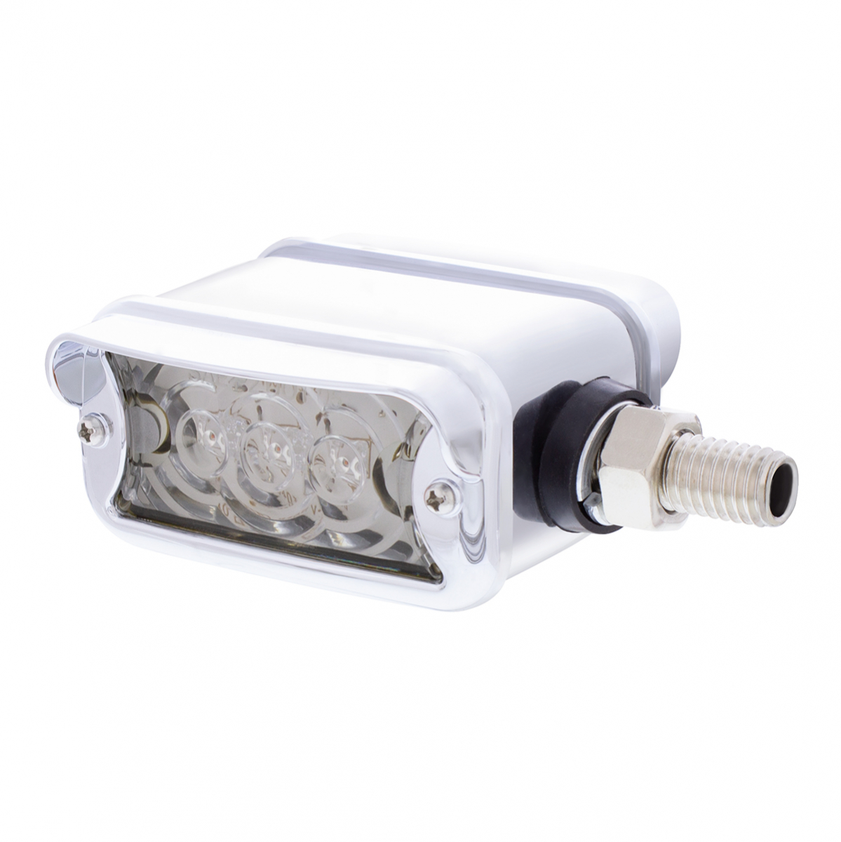 6 LED Single Function Double Face Light W/Visor - Horizontal Mount - Amber & Red LED/Clear Lens - Thumbnail 2