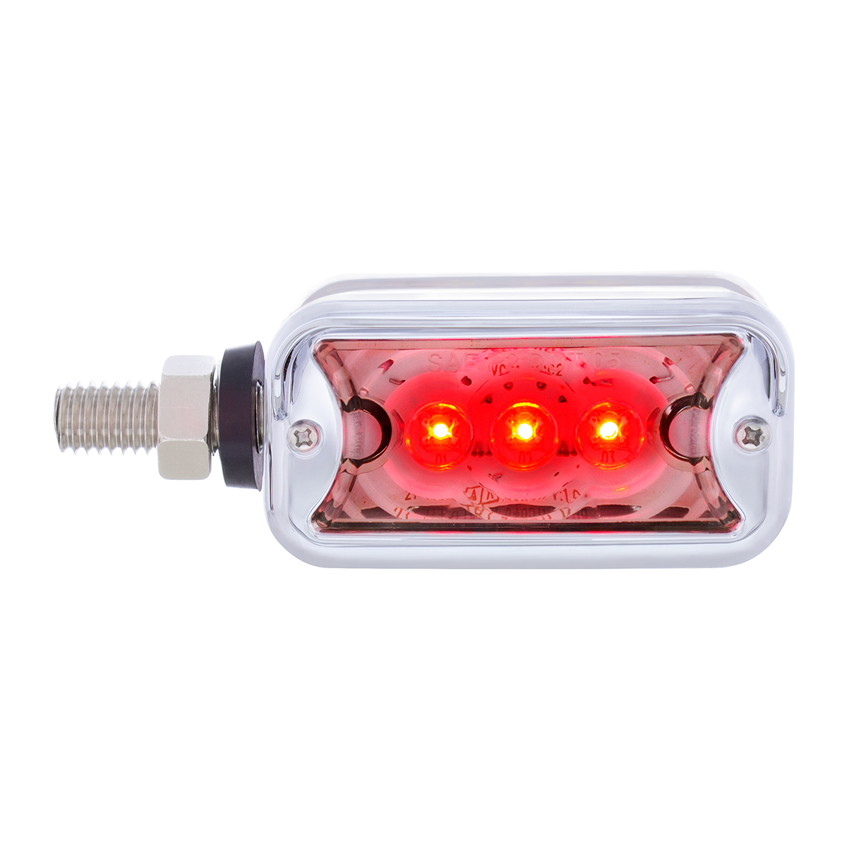 6 LED Single Function Double Face Light W/Visor - Horizontal Mount - Amber & Red LED/Clear Lens - Thumbnail 7