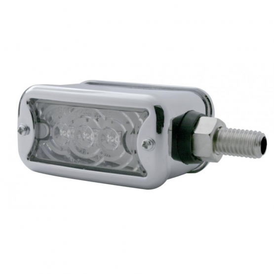 6 LED Single Function Double Face Light W/Bezel - Horizontal Mount - Amber & Red LED/Clear Lens